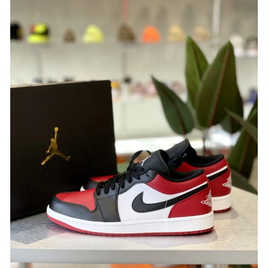 Air Jordan 1 Low Bred Toe (2021) 553560-612/553558-612 Červené/Černá/Bílý