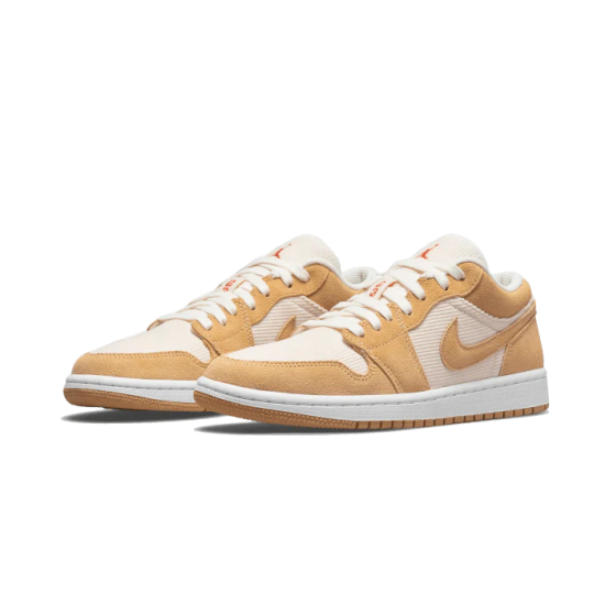 Air Jordan 1 Low Corduroy DH7820-700 Corduroy/Quartzorange/Bílý