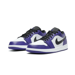 Air Jordan 1 Low Court Nachový 553558-500 Černá-Bílý/Courtpurple