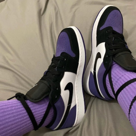 Air Jordan 1 Low Court Nachový Černá 553560-501/553558-501 Courtpurple/Černá-Bílý