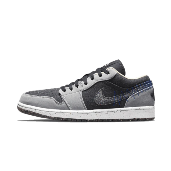 Air Jordan 1 Low Crater Černá Šedá DM4657-001 Light Smoke Šedá/Černá/Racer Modrý