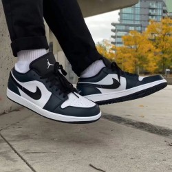 Air Jordan 1 Low Dark Teal 553558-411 Bílý/Dark Teal-Černá 