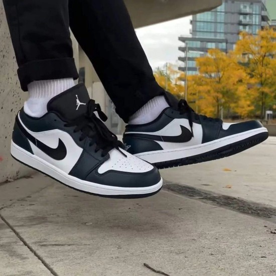 Air Jordan 1 Low Dark Teal 553558-411 Bílý/Dark Teal-Černá