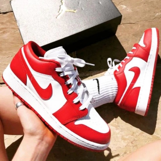 Air Jordan 1 Low Gym Červené Bílý 553558-611 Gymred/Gymred-Bílý