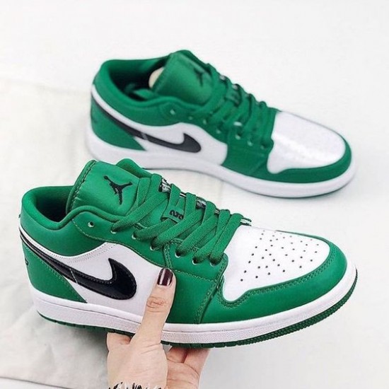 Air Jordan 1 Low Pine Zelená 553558-30 Pinegreen/Černá-Bílý