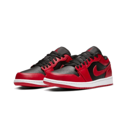 Air Jordan 1 Low Reverse Bred 553558-606 Červenégym/Gymblack-Červené-Bílý