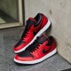 Air Jordan 1 Low Reverse Bred Pebbled Swoosh 553558-605 Gymred/Bílý/Černá