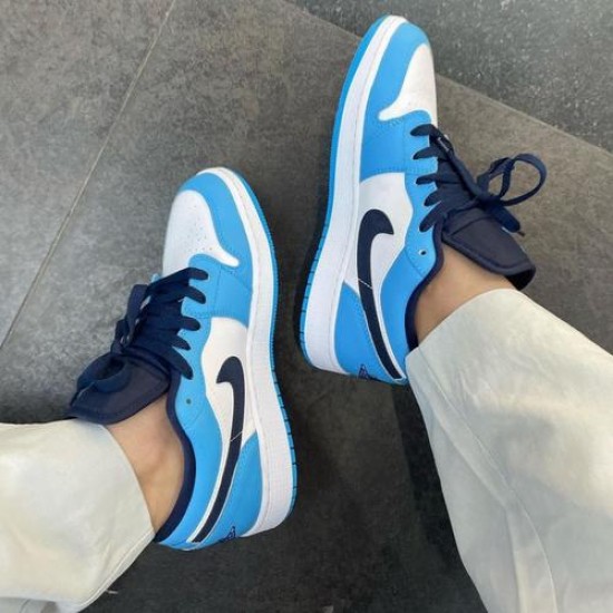 Air Jordan 1 Low Unc (2021) 553558-144 University Modrý/Bílý/Navy