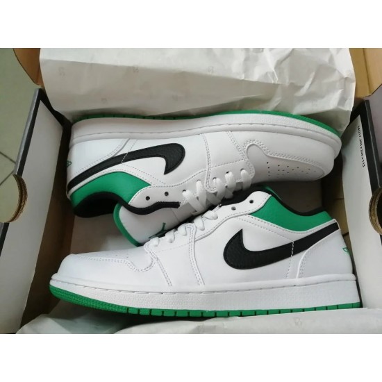 Air Jordan 1 Low Bílý Lucky Zelená Černá 553558-129 Bílý/Lucky Zelená-Černá