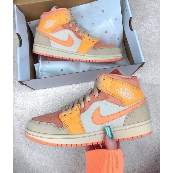 Air Jordan 1 Mid Apricot Oranžovýý DH4270-800 Atomic Oranžovýý/Apricot Agate/Terra Blush