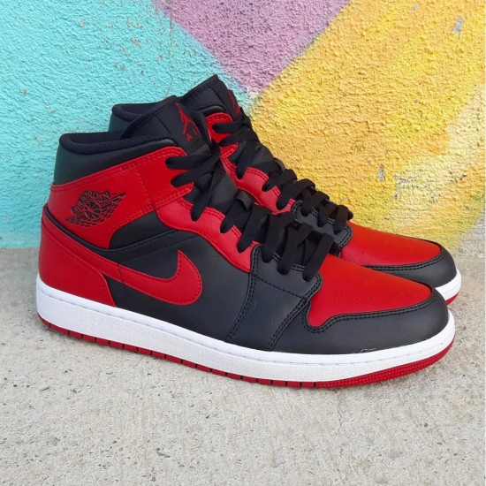 Air Jordan 1 Mid Banned (2020) 554724-074 Černá/University Červené-Černá-Bílý