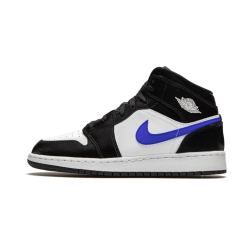 Air Jordan 1 Mid Černá Racer Modrý Bílý 554725-084 Černá/Racer Modrý-Bílý 