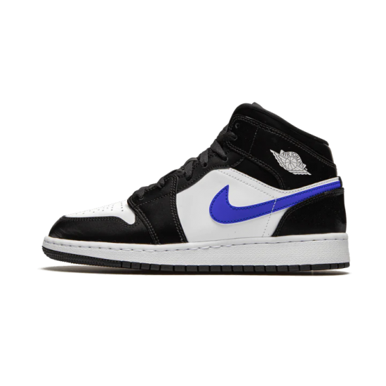 Air Jordan 1 Mid Černá Racer Modrý Bílý 554725-084 Černá/Racer Modrý-Bílý