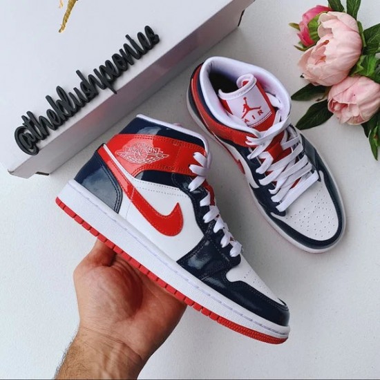 Air Jordan 1 Mid Champ Colors BQ6472-104 Bílý/Modrý-Bílý