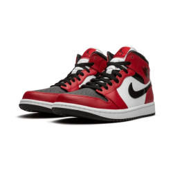 Air Jordan 1 Mid Chicago Černá Toe 554724-069/554725-069 Černá/Gym Červené-Bílý 