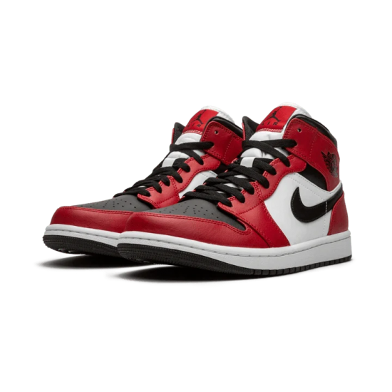 Air Jordan 1 Mid Chicago Černá Toe 554724-069/554725-069 Černá/Gym Červené-Bílý