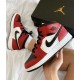 Air Jordan 1 Mid Chicago Černá Toe 554724-069/554725-069 Černá/Gym Červené-Bílý