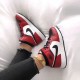 Air Jordan 1 Mid Chicago Černá Toe 554724-069/554725-069 Černá/Gym Červené-Bílý