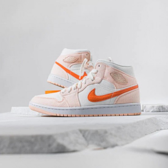 Air Jordan 1 Mid Corduroy DA8009-108 Sail/Arcticpink/Červené