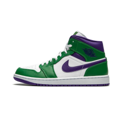 Air Jordan 1 Mid Incredible Hulk 554724-300 Aloeverde/Courtpurple-Bílý