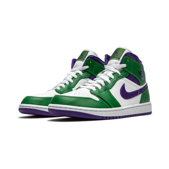 Air Jordan 1 Mid Incredible Hulk 554724-300 Aloeverde/Courtpurple-Bílý