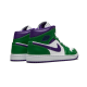 Air Jordan 1 Mid Incredible Hulk 554724-300 Aloeverde/Courtpurple-Bílý