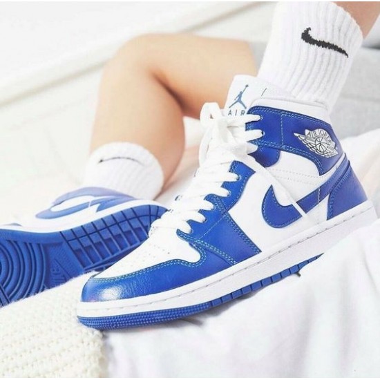 Air Jordan 1 Mid Kentucky Modrý BQ6472-104 Bílý/Modrý-Bílý