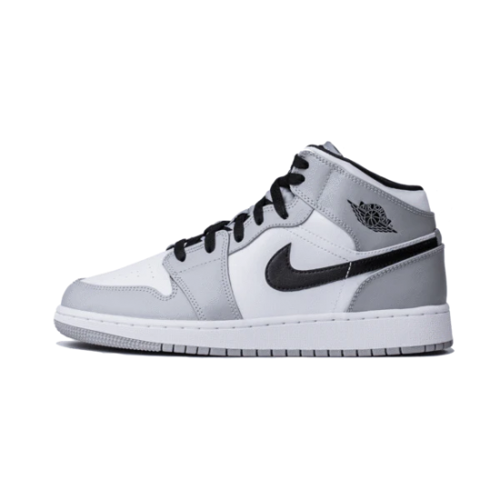 Air Jordan 1 Mid Light Smoke Šedá 554725-092 Light Smoke Šedá/Černá-Bílý