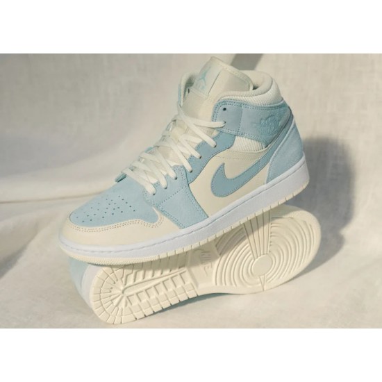 Air Jordan 1 Mid Mixed Textures Modrý DA4666-100 Summitwhite/Celestineblue-Bílý