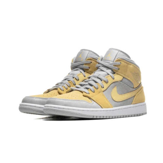 Air Jordan 1 Mid Mixed Textures Žlutý DA4666-001 Šedá Fog/Lemon Wash-Bílý