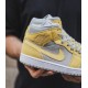 Air Jordan 1 Mid Mixed Textures Žlutý DA4666-001 Šedá Fog/Lemon Wash-Bílý