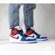 Air Jordan 1 Mid Multicolor Swoosh 852542-146 Bílý/Universityred-Rushblue-Černá