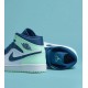 Air Jordan 1 Mid Mystic Navy Mint Foam 554724-413 Mystic Navy/Mint Foam-Bílý