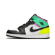 Air Jordan 1 Mid Pastel Černá Toe 554725-175 Bílý/Černá-Volt-Zelenáglow