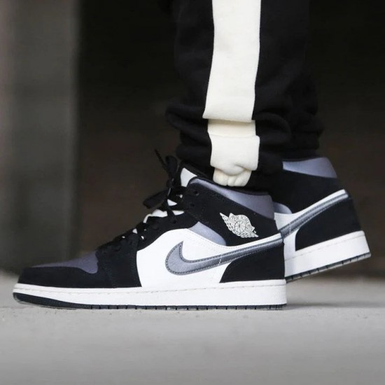 Air Jordan 1 Mid Satin Šedá Toe 852542-011 Černá/Anthracite-Sail