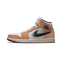 Air Jordan 1 Mid Se Brushstroke DA8005-100 Sail/Černá-Cider-Chile Červené 