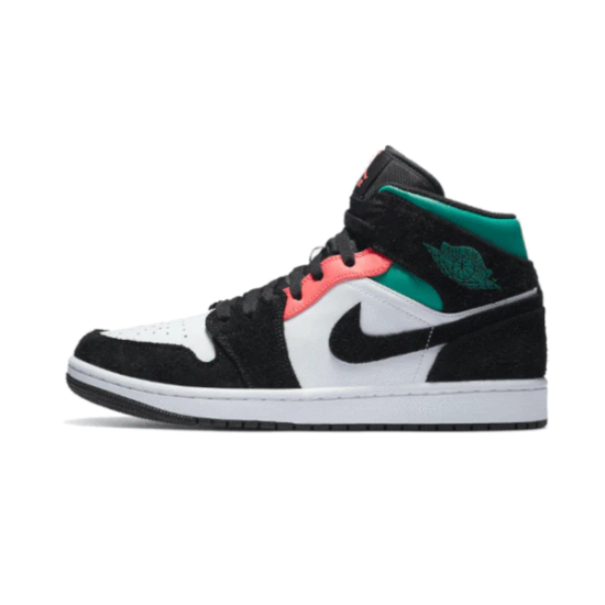 Air Jordan 1 Mid Se South Beach 852542-116 Bílý/Černá-Růžový-Zelená