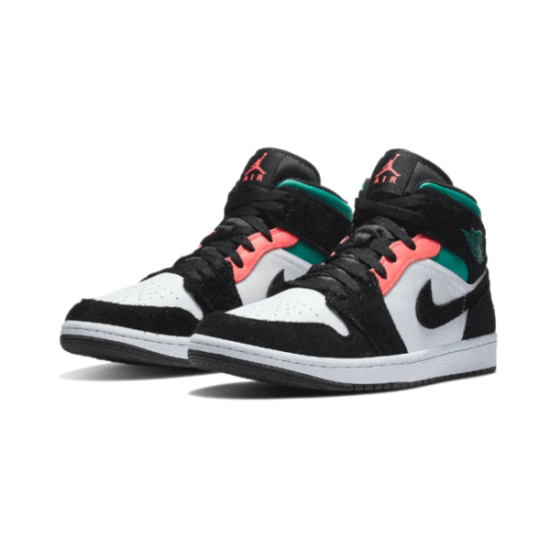 Air Jordan 1 Mid Se South Beach 852542-116 Bílý/Černá-Růžový-Zelená