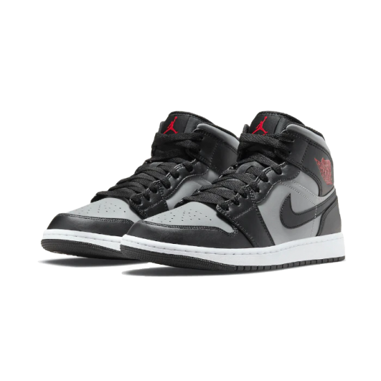 Air Jordan 1 Mid Shadow Červené 554724-096/554725-096 Černá/Particle Šedá-Bílý-Gym Červené