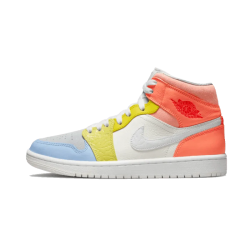 Air Jordan 1 Mid To My First Coach DJ6908-100 Bílý/Opti Žlutý/Zitron/Psychic Modrý