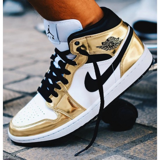 Air Jordan 1 Mid Bílý Metallic Zlato DC1420-700/DC1419-700 Metallic Zlato/Bílý/Černá