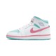 Air Jordan 1 Mid Bílý Růžový Zelená Soar 555112-102 Bílý/Digitalpink-Auroragreen-Soar