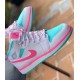 Air Jordan 1 Mid Bílý Růžový Zelená Soar 555112-102 Bílý/Digitalpink-Auroragreen-Soar