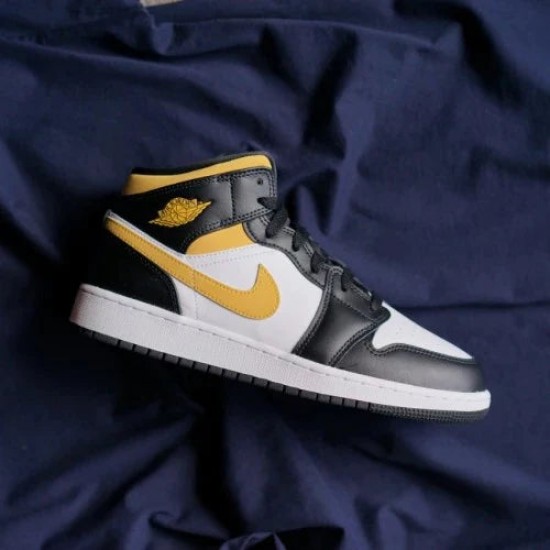 Air Jordan 1 Mid Bílý Pollen Černá 554725-177 Bílý/Pollen-Černá