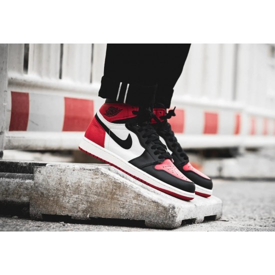 Air Jordan 1 Retro High Bred Toe 555088-610 Gym Červené/Černá-Summit Bílý