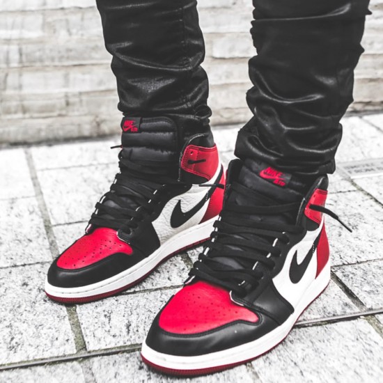 Air Jordan 1 Retro High Bred Toe 555088-610 Gym Červené/Černá-Summit Bílý