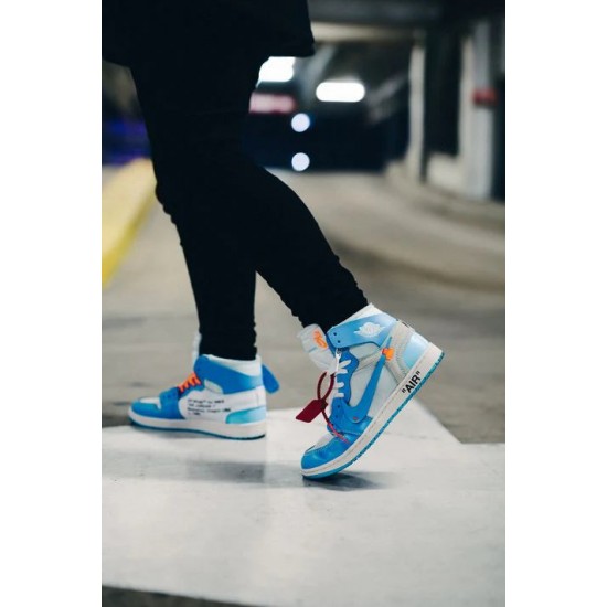 Air Jordan 1 Retro High Off-Bílý University Modrý AQ0818-148 Bílý/Darkpowderblue-Cone