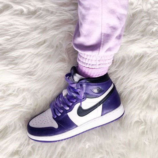 Air Jordan 1 Retro High Og Court Nachový Bílý 555088-500 Courtpurple/Bílý-Černá