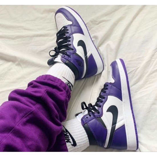 Air Jordan 1 Retro High Og Court Nachový Bílý 555088-500 Courtpurple/Bílý-Černá