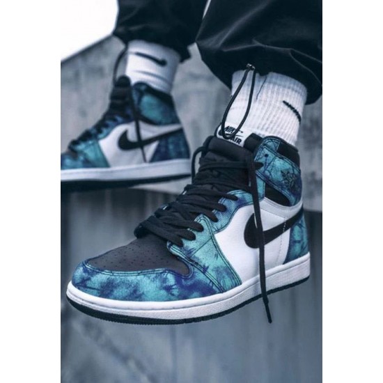 Air Jordan 1 Retro High Tie Dye CD0461-100 Bílý/Černá-Auroragreen